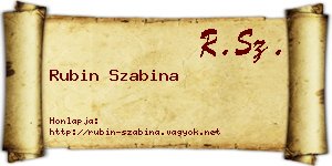Rubin Szabina névjegykártya