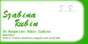 szabina rubin business card